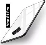 Zybux Vivo S1 Pro White Glass and Silicon Mobile Back Cover