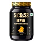 Kickass Newbie Whey Protein Concentrate with Added Digestive Enzymes and Immunity-Boosters -Alphonso Mango flavour 1 Kg