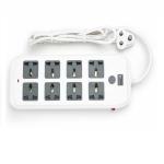 Syska EBS 8001 Quadra Prime 8 Sockets Extension Boards (White, Grey, 2 M)
