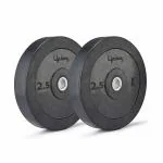 Lifelong LLRP01 Rubber Weight Plates 30mm Diameter 5Kg-20Kg Set for Weight Lifting, Dumbbell Bars, Strength Training and Home Gym Fitness Workout (6 Months Warranty, Black)