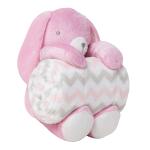 Baby Moo Rabbit Abstract Soft Cozy Plush Toy Blanket Pink