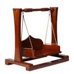 Happy Decor Sheesham Wood Laddu Gopal Jhula with Unique Design Shri Krishna, Bal Gopal, Thakur ji (Brown, 12