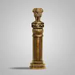 SILAII Handmade Ashoka Pillar Sculpture / Home Décor / Office Décor / Table Décor - 1 Feet - Bronze (Stone Powder with Resin)