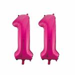 Solid 11 Number Numeric Digit Pink Foil Balloon