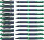 Luxor Schneider One Business Roller Ball Pen - Green | 0.6 mm | Pack of 10 | 2200 mtrs writing length | Waterproof Ink | Consistent ink flow | Ideal for Professionals-Office essential
