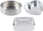 Shopimoz 3-in-1 Aluminium Round Cake Moulds (Pack of 3)