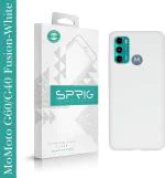 Sprig Liquid Silicone White Back Cover For Motorola G60, Moto G60
