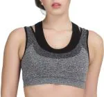 Dhruv Tex Grey Solid Cotton Lycra Blend Sports Bra - 34e