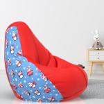Biggie Bean Bag - Size : L - 3D Printed Teardrop Bean Bags - Designed by : DonnaPaula London - Color: Penguin Cartoon - H - Red Sea Blue - Bean Bag Cover - Best 3D Printed Bean Bag for Living Room - Luxury Bean Bag - Lounge Chair Latest Bean Bag