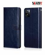 SCARDY OPPO A57 5G BACK COVER / LEATHER FLIP COVER / BLUE COLOR