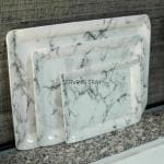 Ventuos Printed Melamine Serving Tray Set, White, Pack of 3 Pcs. (Small,Medium,Large)