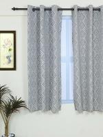 MAFATLAL 121 cm 152cm Window Curtain Single Curtain (Geometric, Grey)