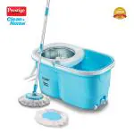 Prestige CleanHome Maxima 02 SS Magic Mop with 2 Mop-heads and Twin Buckets (Blue)