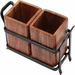 MFS Craft World Empty Cutlery Holder Case (brown Holds 15 Pieces)