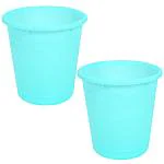 Kuber Industries Plastic Dustbin|Portable Garbage Basket & Round Trash Can for Home,Kitchen,Office,College,7 Ltr,Pack of 2 (Mint Green)