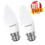 3A BRIGHT 5-Watt B22 Candle White Decorative Rocket Night Led Bulb (Buy 1 Get 1free)