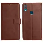 Orosky Vivo Y11 Flip Back Cover, Full Body Protection Wallet Style Magnetic Closure Leather Flip Cover Case for Vivo Y11 (Brown)