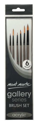 Mont Marte Gallery Series Brush Set Acrylic 6pce