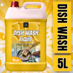 BLISS & BLUSH Dishwash Liquid 5 Liter Yellow | Removes Tough Grease, Soft on Hands | Baby & Pet Safe