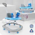 Dash Butterfly DLX Baby Walker, Walker Baby 6-18 Months boy, Walker, Activity Walker with Music n Light and Parental Handle, 3 Position Adjustable Height (Capacity 20kg | Blue)