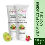 La Pink Vitamin C Face Scrub with White Haldi for Glowing & Radiant Skin (Pack of 2)