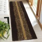 KALYAN GLOBAL Anti Slip Anti Skid Extra Large Size Polyester Doormat For Main Door Home Entrance Office | Soft & Beautiful Doormats Rugs For Indoor & Outdoor Use - (120 x 45 CM) - Ombre Stripes(Chocolate)