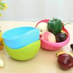 Mode Koorts Multicolour plastic Plastic Draining Basket Strainer Bowl (Pack of 2)