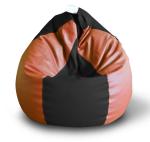 Style Homez Premium Leatherette Classic Bean Bag Size XXXL Black Tan Color, Cover Only