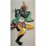 GP DECOR Multicolor Metal Standing Color Krishnan 25Inch Metal 1 pc 25x5x35 cm