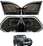 Auto Dean Magnetic Side Window Zipper car Curtains for Mahindra Thar. (Net Fabric)