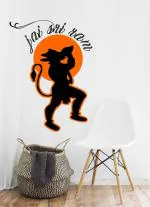 Lanstick Vinyl Multicolor Jai Sri Ram Hanuman Image Self Adhesive Wall Sticker24 inch