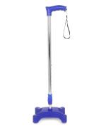 A.K ENTERPRISES L Shape Quadripod Walking Stick | for Elderly & Those Physically Challenged |Lightweight | Height Adjustable Walking Stick with 4 Legss - Universal Color Blue
