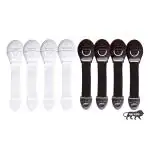 Kids Station Made in India Furniture Safety Locks for Kids, Child Safety Locks for Drawers, Cabinets, Fridge, Cupboard Lock, Strong and Adhesive Safety Locks (4 Brown + 4 White)