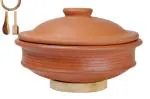 Craftsman India Online Red Earthenware Pottery Mud Pot For Cooking And Serving, 1 L
