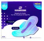 Niraksha Ultra-Thin Sanitary Pads for Your safe Periods | New Advance Gel Technology Pad Long lasting coverage | Box of 30 Ultra Thin Pads | Hevay Flow XXXL (320mm) | Toxic-Free & Rash-Free | Leakproof | Safe For all Skin | Faster Absorption