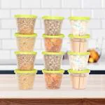 Cutting EDGE Nesterware Food Storage Container for Pulses, Sugar, Tea, Cereals - 1L (Green, 12)