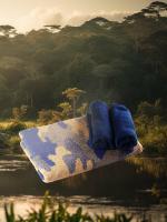 REGENCY EXPORTS PVT.LTD Savannah Towels 100% Cotton 525 GSM Set of 3 Fauna Blue