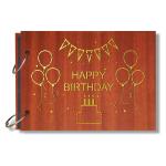 Look Decor Happy Birthday Cake Artworks Wooden Photo Album Scrap Book With Butterfly (Pack Of 1)