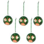 Treasure Hunt Multicolor Medium Handcrafted Christmas Ornaments for Tree Decoration, 10.2 x 10.2 x 10.2 cm (pack of 5)