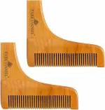 Park Daniel Handcrafted Wooden L Shaped Beard Comb | Style your beard hassle-free | Pocket-size Comb for hair & Beard styling (Pack Of 2)