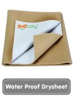 OYO BABY Quick Dry Waterproof Baby Bed Protector Pack of 2 Dry Sheet (Medium 100 x 70 cm) Beige