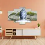 Great Art Set Of Five Wall Painting with Frame for Home Decoration- Set Of 5, 3d Wall Painting- Ideal for Living Room Bedroom Drawing Room Home Decoration Office Decorative Gifts Office , Hotel Big Size Wall Decor . (75 X 43 CM)GB4