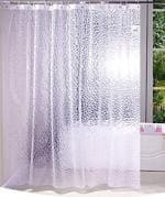 Kuber Industries PVC .20 mm Coin Design Shower Curtains|Size 7 Feet, Pack of 2 (Transparent), Washable