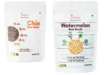 FeedGood Healthy Combo of Raw Unroasted Watermelon Seeds Or Melon Kernels 200g & Chia Seeds 100g Non-GMO | Seeds for Eating | Rich in Omega -3 and Fiber for Weight Loss| Keto Diet Snacks|Direct from Farm|Premium Organic Nutrition Seeds