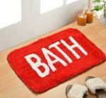 Riftree Soft Micro Yarn Anti-Skid Door mat for Home/Office/Bathroom/Kitchen Pack of 1 pcs 16 x 24 inches/40 x 60 cms (Bath RED)