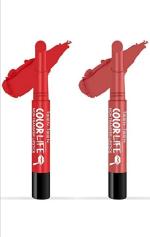 TEEN. TEEN Non Transfer Water Proof Long Lasting Matte Lipstick Combo (Bollywood Nude, Bridal Red)