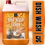 BLISS & BLUSH Dishwash Liquid 5 Liter Orange Eco-Friendly, Plant Based, Biodegradable, Non-Toxic | Removes Tough Grease