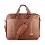 Goblin Truce Vegan Leather Office Bag with Adjustable & Detachable Shoulder Belt, Trolley Strap, Laptop Compartment, Urban Look Formal Executive Professional Bags for Men and Women