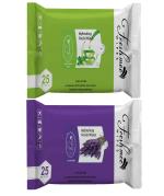 VISION FRESHMEE Daily Cleansing wipe with Lavender & Aloe Vera, with Vitamin E, Paraben & Alcohol Free Makeup Remover (25/pack) ,Combo pack of 2