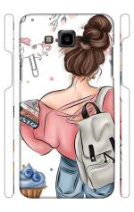 YAPZONE | Designer Back Case Cover for Samsung Galaxy J7 / J7 Nxt | Cool Girl with Books and Bag |